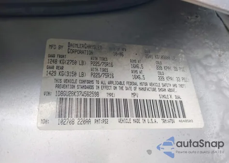 2007 Dodge Nitro Sxt z USA, uszkodzony, nr VIN 1D8GU28K37W562598